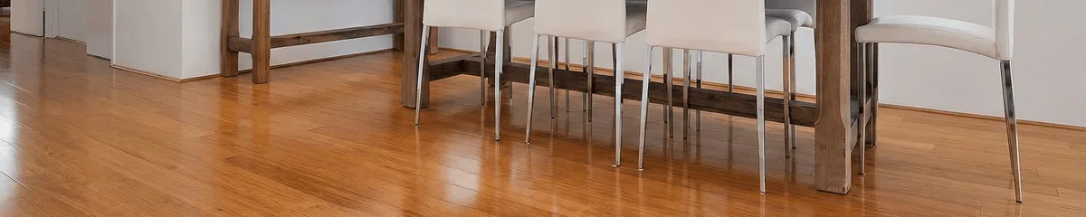 Professionally installed and refinished bamboo flooring in a residential home, showcasing smooth finish and natural wood tones in Mesa, AZ